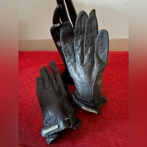 Women Harley Davidson  Black Leather riding Gloves
